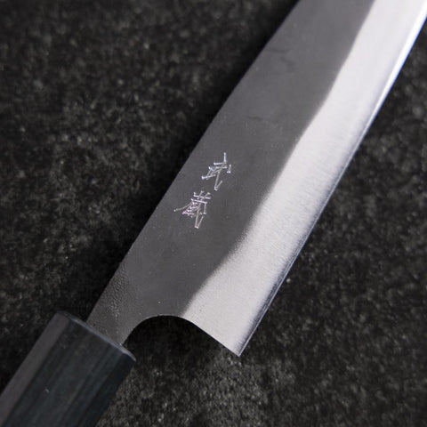 Ajikiri Blue Steel #1 Kurouchi Dunkelblauer Urushi Griff 145mm