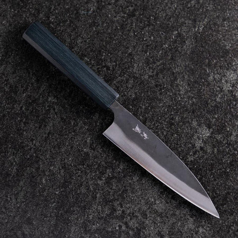 Ajikiri Blue Steel #1 Kurouchi Dunkelblauer Urushi Griff 145mm