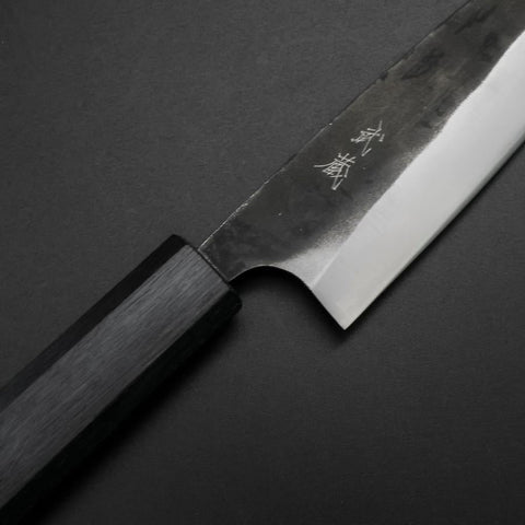 Ajikiri Blue Steel #2 Kurouchi Dark Blue Urushi Handle 145mm
