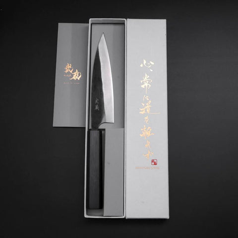 Ajikiri Blue Steel #2 Kurouchi Dark Blue Urushi Handle 145mm