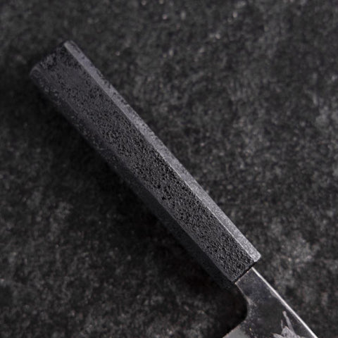 Ajikiri White Steel #2 Kurouchi Schwarzer Ishime Urushi Griff 105mm