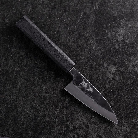 Ajikiri White Steel #2 Kurouchi Schwarzer Ishime Urushi Griff 105mm