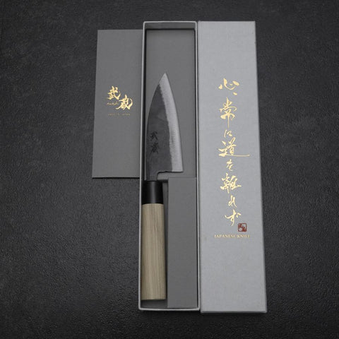 Ajikiri White Steel #2 Kurouchi Magnolia Round Handle 105mm