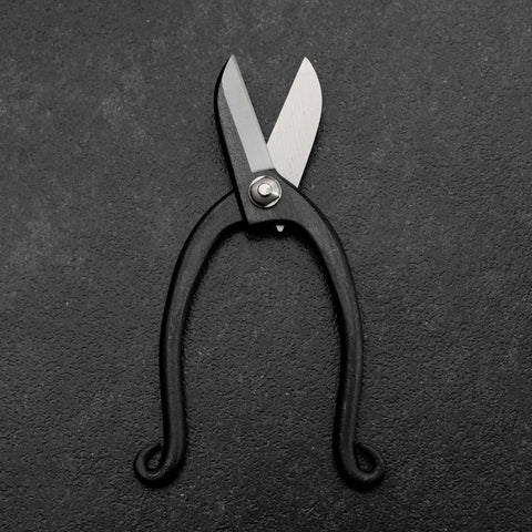 Black Musashi Flower Scissors Blue Steel #2 Undercuts Forged Handmade 165mm