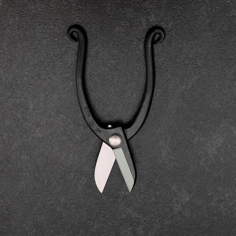 Black Musashi Flower Scissors Blue Steel #2 Undercuts Forged Handmade 165mm