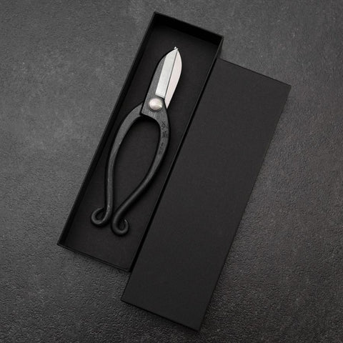 Black Musashi Flower Scissors Blue Steel #2 Undercuts Forged Handmade 165mm