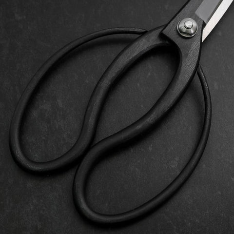 Black Musashi Ueki Pruning Shears / Garden Scissors Round Blue Steel #2 Forged Handmade 200mm