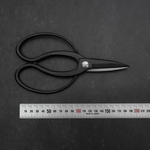 Black Musashi Ueki Pruning Shears / Garden Scissors Round Blue Steel #2 Forged Handmade 200mm
