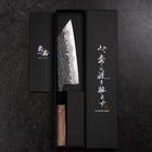 Bunka Blue Steel #1 Kurouchi Tsuchime Buffalo Walnut Handle 165mm (6.5”)-[Musashi]-[Japanese-Kitchen-Knives]
