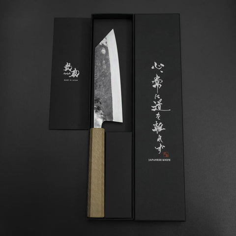 Bunka Blue Steel #1 Kurouchi White Urushi Handle 170mm