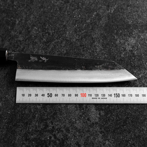 Bunka Blue Steel #2 Kurouchi Damast Büffelhorn und Walnussholz Griff 180mm