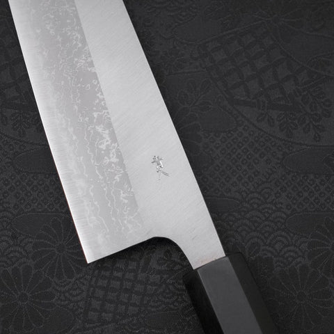Bunka Blue Steel #2 Damascus Buffalo Ebony Handle 165mm