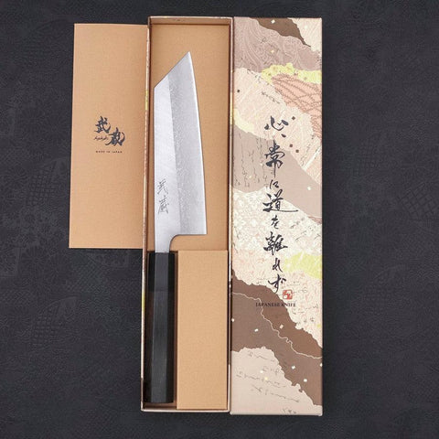 Bunka Blue Steel #2 Damascus Buffalo Ebony Handle 165mm
