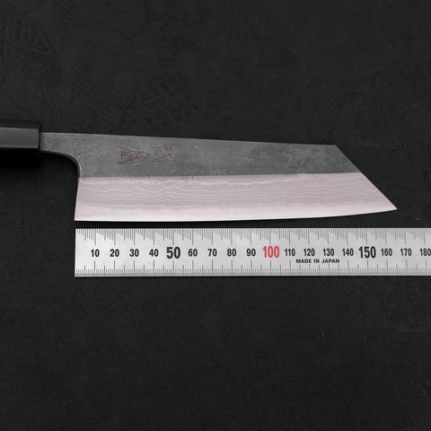 Bunka Blue Steel #2 Kurouchi Damascus Buffalo Ebony Handle 165mm