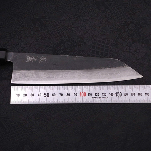 Bunka Blue Steel #2 Kurouchi Damascus Buffalo Ebony Handle 180mm