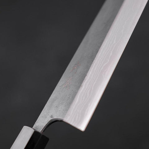 Bunka Blue Steel #2 Kurouchi Damascus Buffalo Teak Handle 165mm