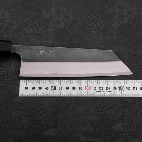 Bunka Blue Steel #2 Kurouchi Damascus Buffalo Teak Handle 165mm