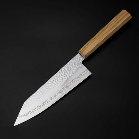 Bunka SLD Nickel Tsuchime Colored Damascus Olive Handle 170mm Limited Edition