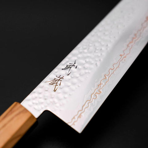 Bunka SLD Nickel Tsuchime Colored Damascus Olive Handle 170mm Limited Edition