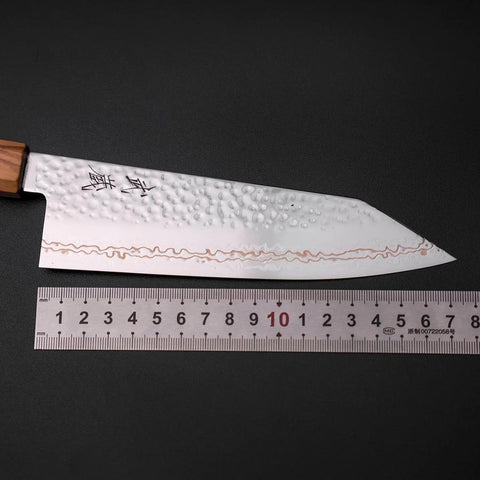 Bunka SLD Nickel Tsuchime Colored Damascus Olive Handle 170mm Limited Edition