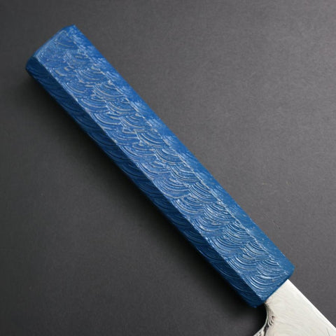 Bunka SLD Wave Nickel Damascus Blue Urushi Handle 170mm