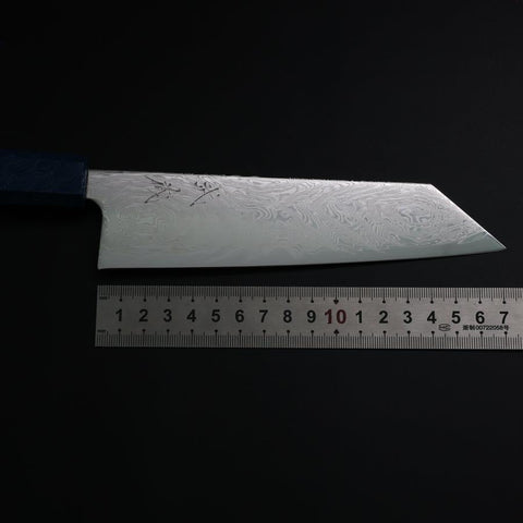 Bunka SLD Wave Nickel Damascus Blue Urushi Handle 170mm
