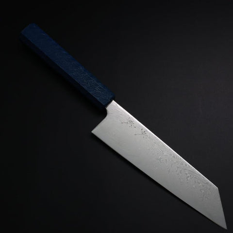Bunka SLD Wave Nickel Damascus Blue Urushi Handle 170mm