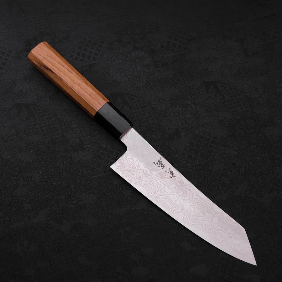 Bunka Silver Steel #3 Damascus Buffalo Teak Handle 180mm