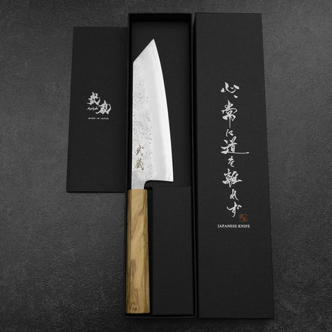 Bunka Silver Steel #3 Nashiji Olive Handle 175mm