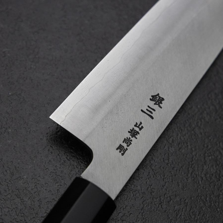 Bunka Silver Steel #3 Polished Buffalo Walnut Handle 155mm