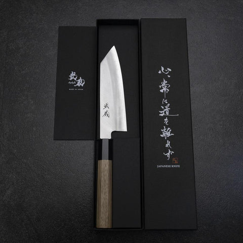 Bunka Silver Steel #3 Polished Buffalo Walnut Handle 155mm