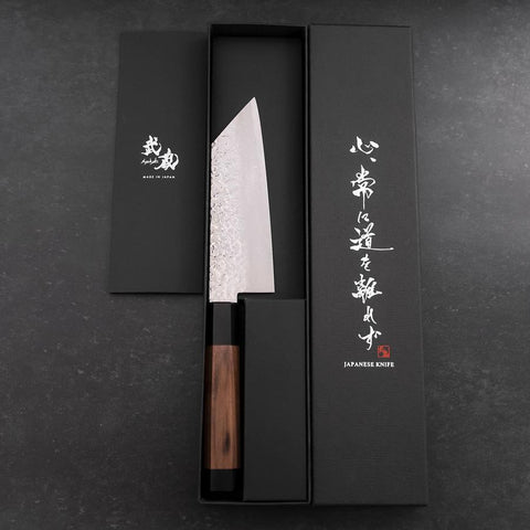 Bunka Silver Steel #3 Tsuchime Damascus Walnut Handle 150mm