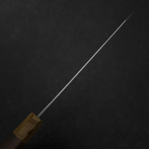 Bunka Stainless Clad Blue Steel #2 Kurouchi Walnut Zelkova Handle 180mm