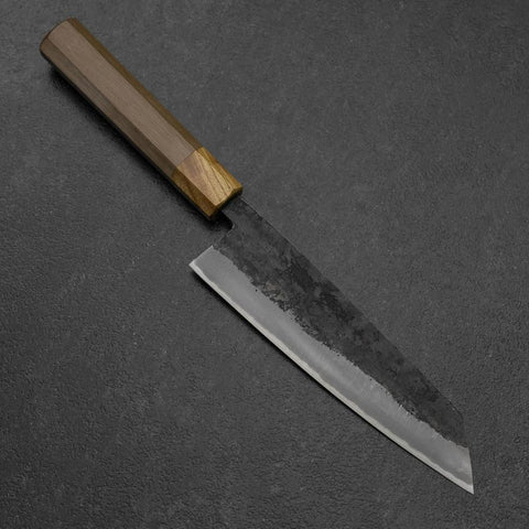 Bunka Stainless Clad Blue Steel #2 Kurouchi Walnut Zelkova Handle 180mm