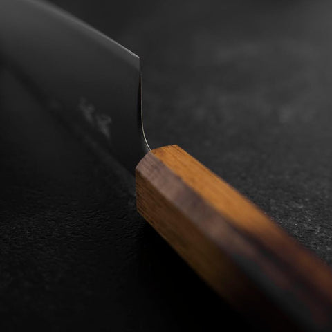 Bunka Stainless Clad Blue Super Polished Yaki Urushi Handle 175mm