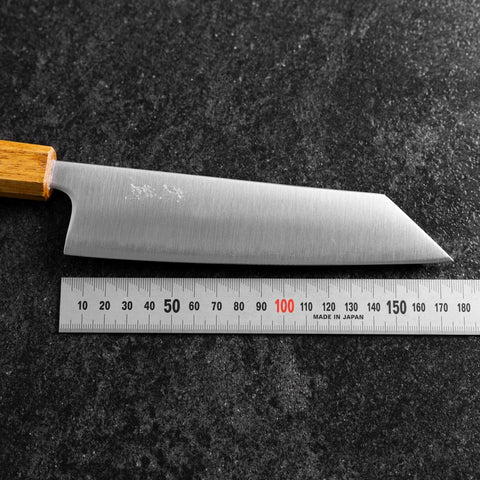 Bunka Stainless Clad Blue Super Polished Yaki Urushi Handle 175mm