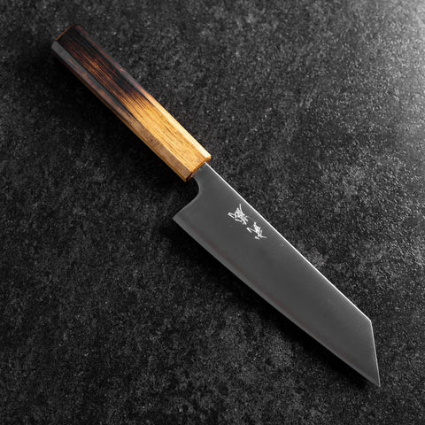 Bunka Stainless Clad Blue Super Polished Yaki Urushi Handle 175mm