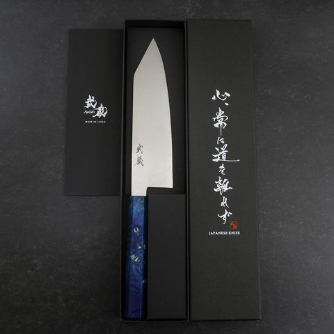Bunka VG-10 Damascus Blue Birch Handle 180mm