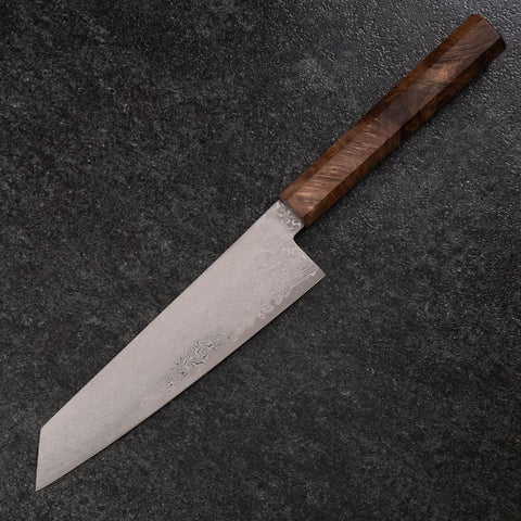 Bunka VG-10 Damascus Brown Birch Handle 180mm (7”)-[Musashi]-[Japanese-Kitchen-Knives]