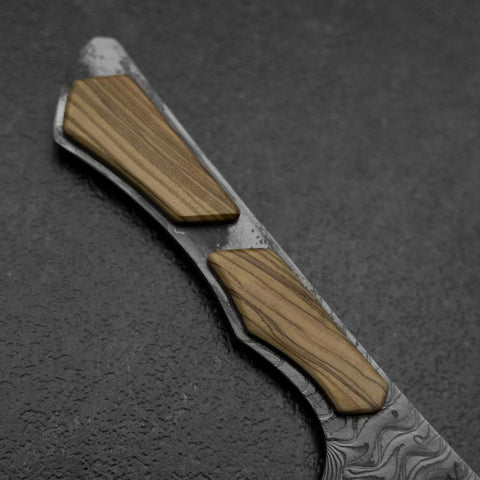 Bunka VG-10 Mirror Damascus Olive Handle 180mm - Black