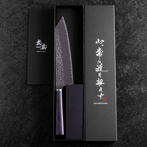 Bunka VG-10 Tsuchime Oval Purple Handle 180mm