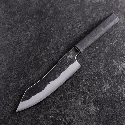 Bunka White Steel #2 Revestimiento Acero Inoxidable Kurouchi Mango Ishime Urushi Negro 180mm