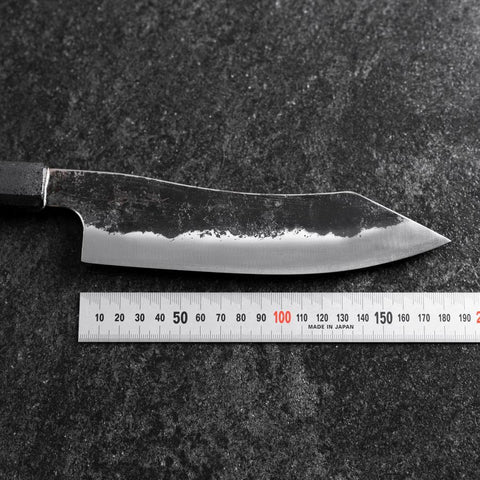Bunka White Steel #2 Revestimiento Acero Inoxidable Kurouchi Mango Ishime Urushi Negro 180mm