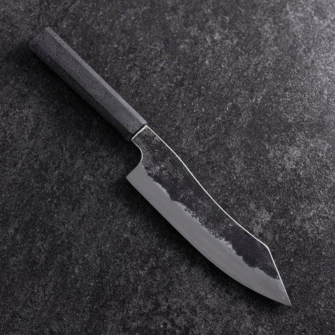 Bunka White Steel #2 Revestimiento Acero Inoxidable Kurouchi Mango Ishime Urushi Negro 180mm