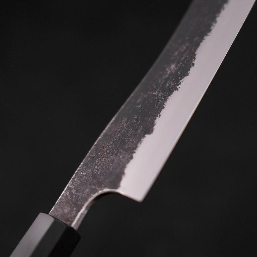 Bunka White Steel #2 Stainless Clad Kurouchi Buffalo Teak Handle 180mm