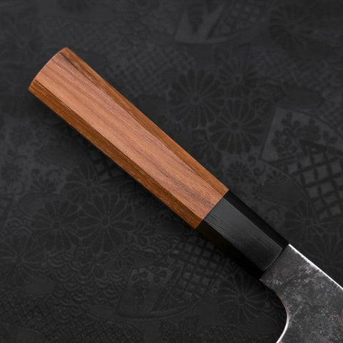 Bunka White Steel #2 Stainless Clad Kurouchi Buffalo Teak Handle 180mm