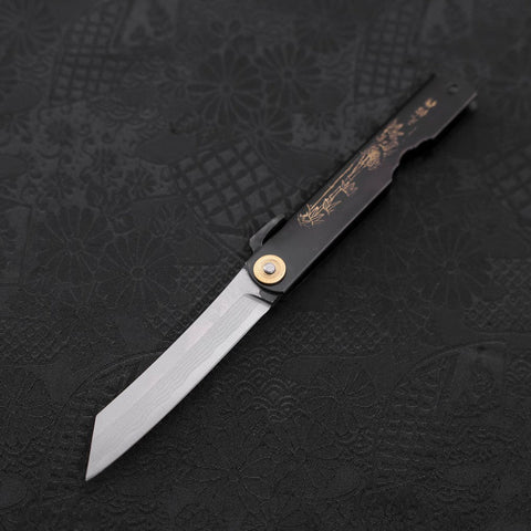 Damast Schwarz Higonokami Aogami 100mm
