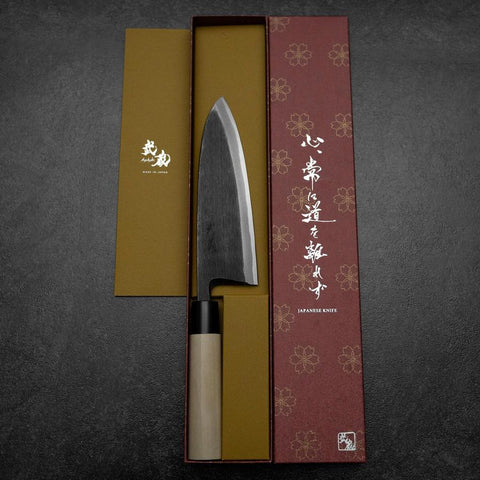 Deba Blue Steel #2 Kurouchi Magnolia Handle 180mm
