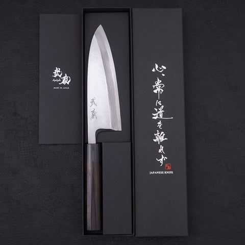 Deba Blue Steel #2 Damascus Shitan Handle 165mm