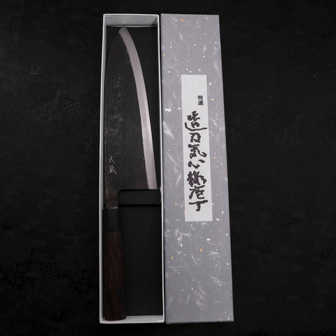 Deba Blue Steel #2 Kurouchi Buffalo Ebony Handle 270mm - Thick